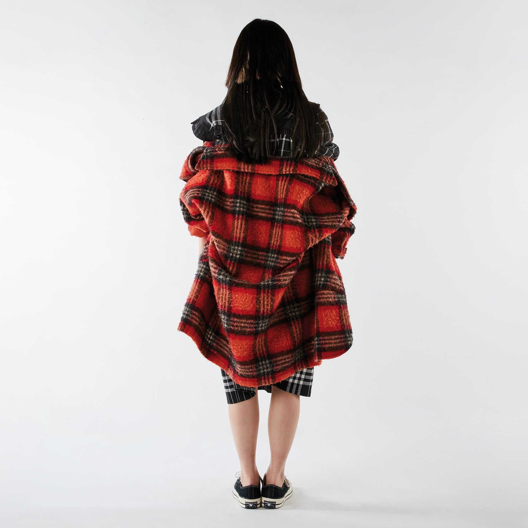 WOOL TARTAN COAT