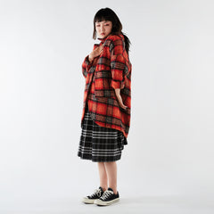 WOOL TARTAN COAT