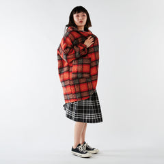 WOOL TARTAN COAT