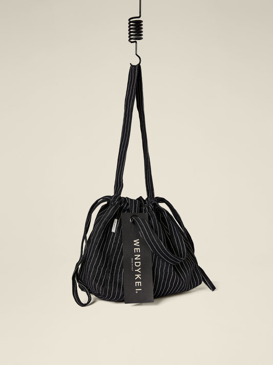 BLACK STRIPED BAG