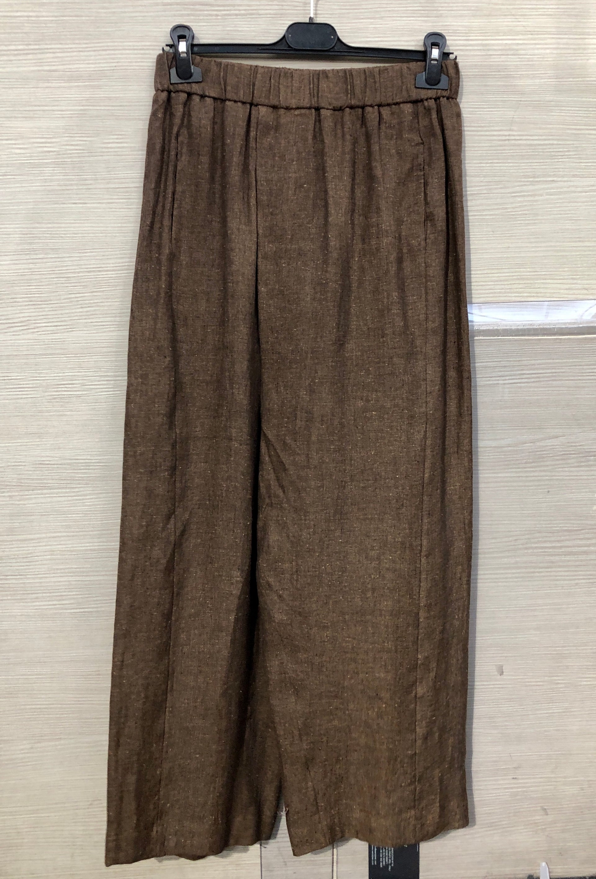 LINEN AND SILK BLEND PALAZZO PANTS