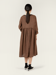 WIDE DRESS IN LINEN AND SILK BLEND