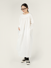 WIDE AND LONG DRESS IN POPLIN