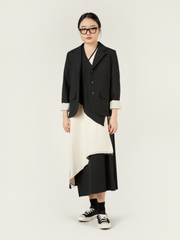 BLAZER DOPPIATO IN TESSUTO ECRÙ