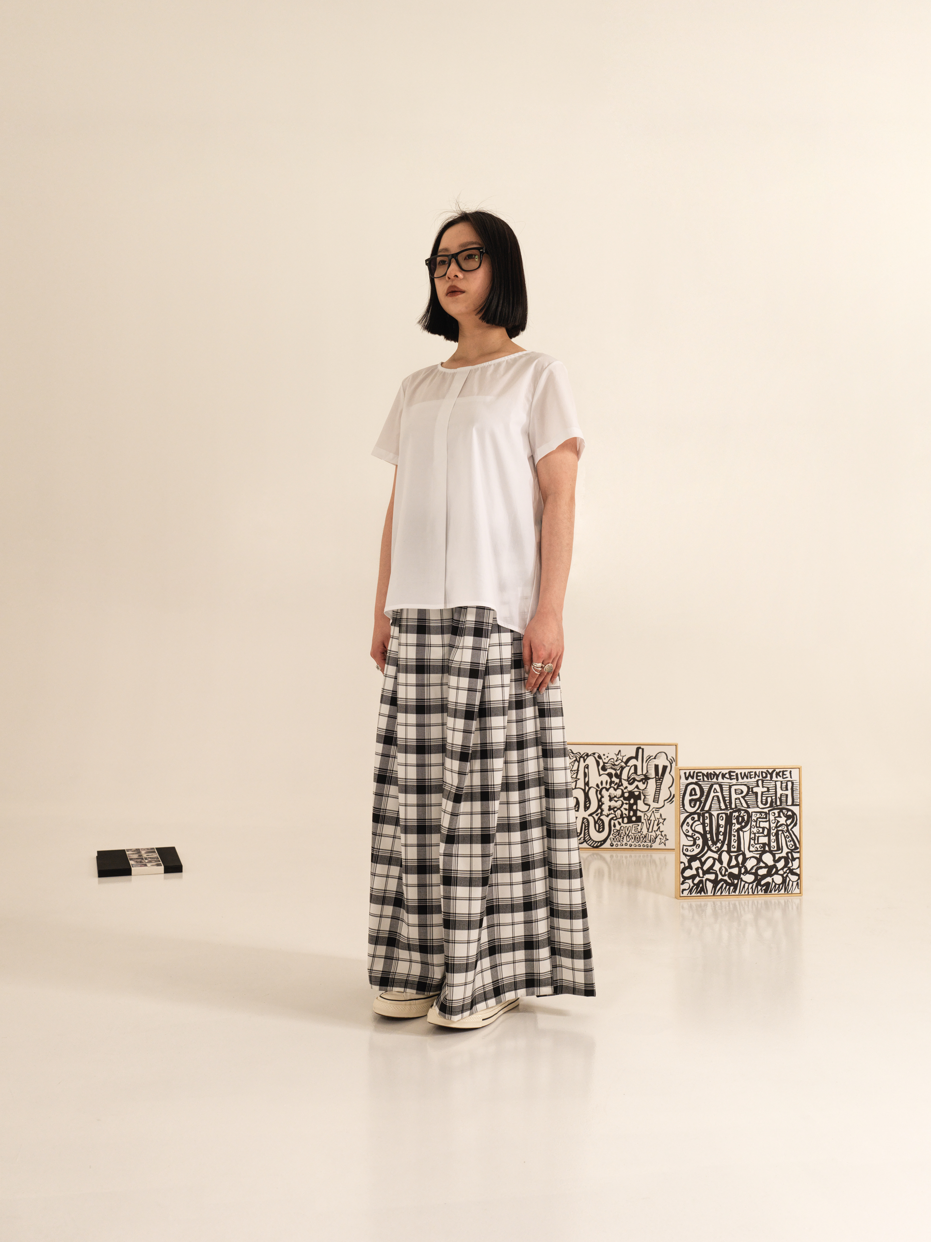 B/W SCOTTISH PALAZZO PANTS