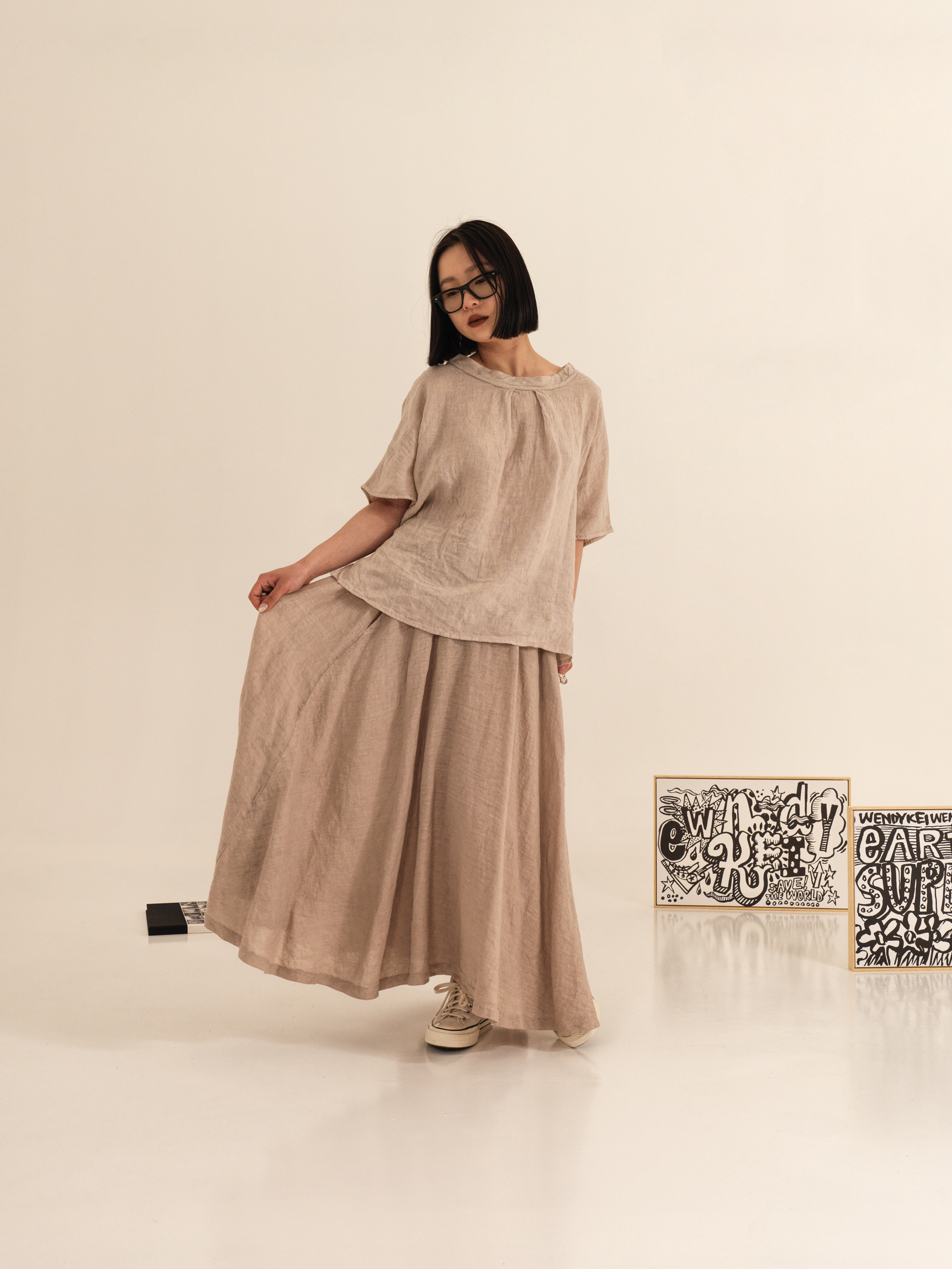 BLUSA AMPIA IN LINO
