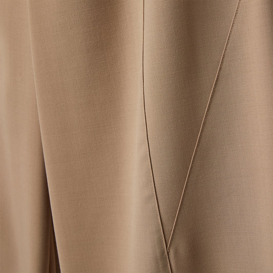 罗缎抽绳粘胶纤维混纺长裤