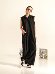 VISCOSE BLEND SLEEVELESS PALAZZO JUMPSUIT