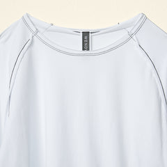 BLUSA IN JERSEY CON ORLI A RIGHE