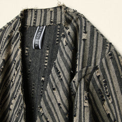 CARDIGAN IN TESSUTO SPIGATO STRAPPATO