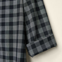 CHECKED DRESS WITH PLEAT