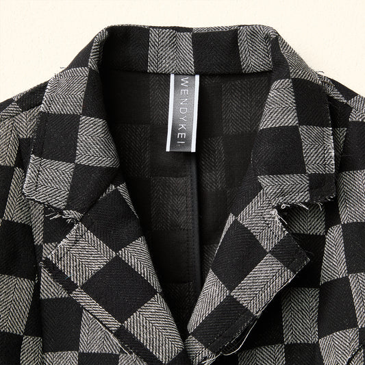 RAW CUT CHECKED JACKET