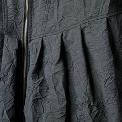 SCULPTURAL CRINKLED ZIP-UP MAXI DRESS