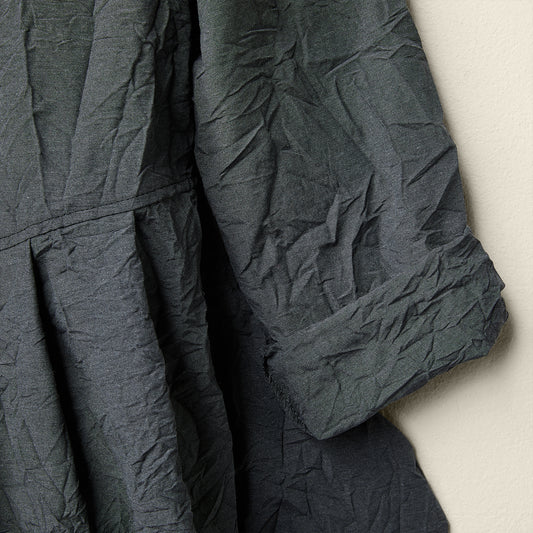 SCULPTURAL CRINKLED ZIP-UP MAXI DRESS