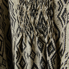 GATHERED BLOUSE IN GEOMETRIC PATTERN