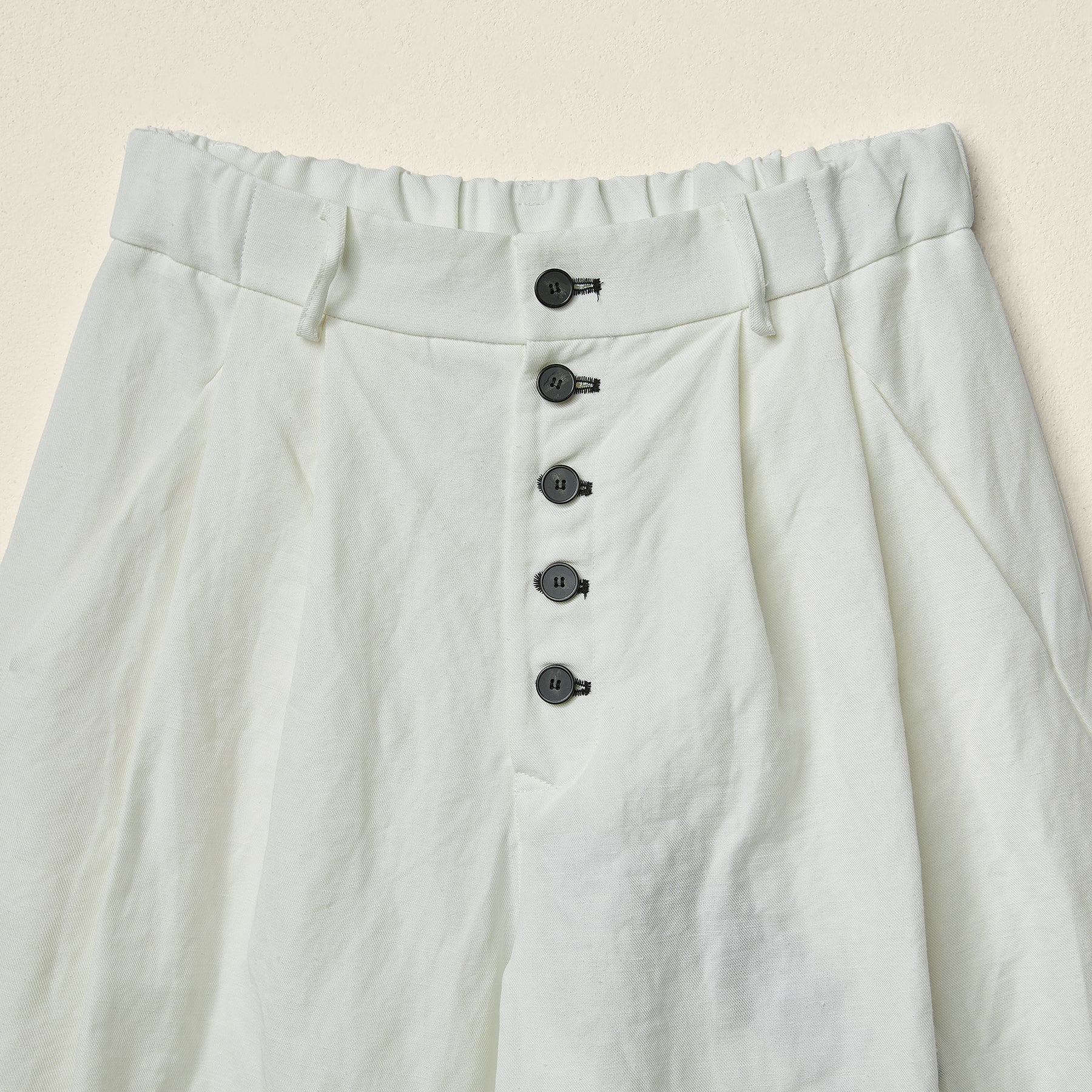 COTTON AND LINEN WIDE-LEG TROUSERS