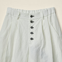 COTTON AND LINEN WIDE-LEG TROUSERS