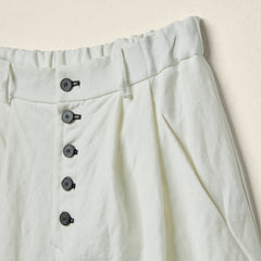 COTTON AND LINEN WIDE-LEG TROUSERS