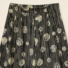 AW26 VELVET TROUSERS WITH GRAPHIC PRINT