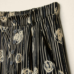 AW26 VELVET TROUSERS WITH GRAPHIC PRINT