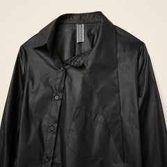 AW26 FAUX LEATHER SHIRT