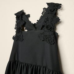 AW26 SALOPETTE WITH LACE ON THE SHOULDER