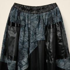 AW26 FAUX LEATHER SKIRT WITH JACQUARD DETAIL
