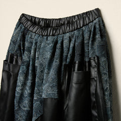 AW26 FAUX LEATHER SKIRT WITH JACQUARD DETAIL