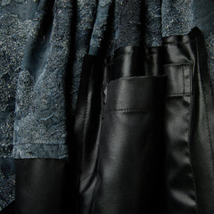 AW26 FAUX LEATHER SKIRT WITH JACQUARD DETAIL