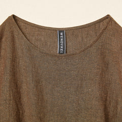 T-SHIRT OVER IN MISTO LINO E SETA