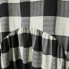 CHECKED DRESS WITH OVAL PLEAT