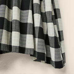 CHECKED DRESS WITH OVAL PLEAT