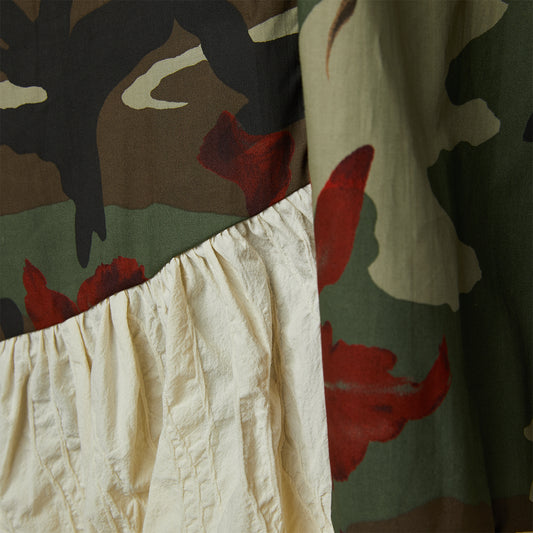 MILITARY DRESS WITH FLOWERS