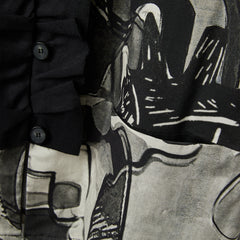 ABSTRACT PRINT JACKET WITH ROUCHE