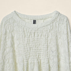 EMBOSSED WIDE BLOUSE