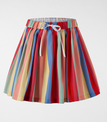 COLORED STRIPED MINI SKIRT