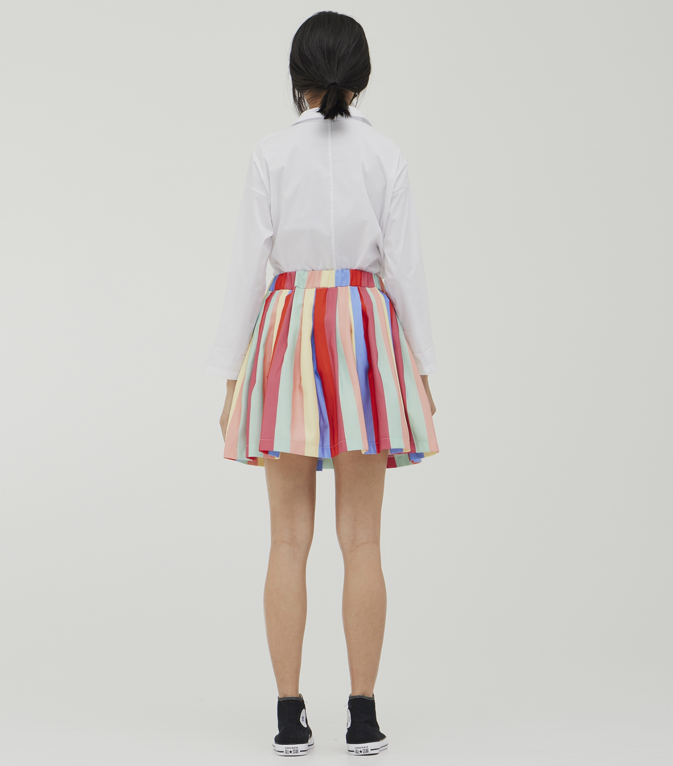 COLORED STRIPED MINI SKIRT