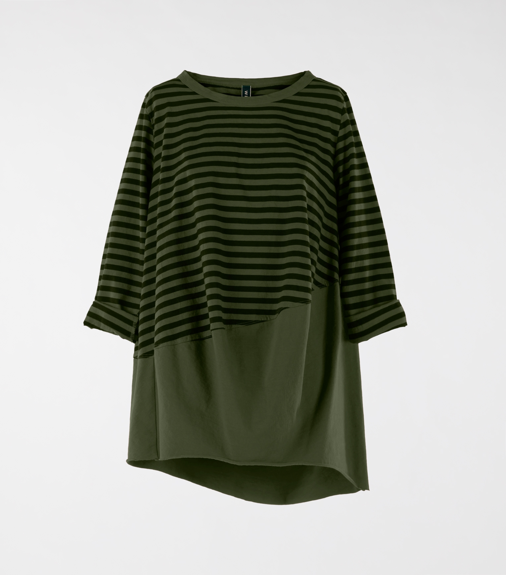 STRIPED AND SOLID COLOR T-SHIRT