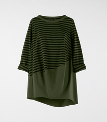 STRIPED AND SOLID COLOR T-SHIRT