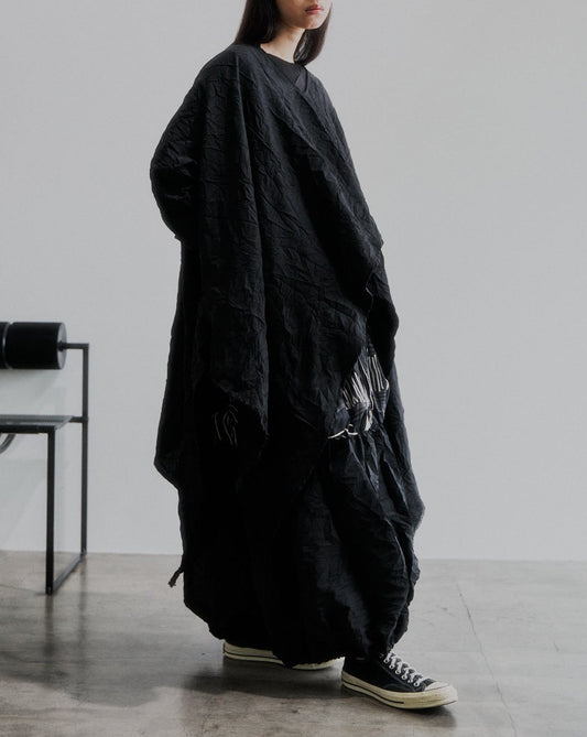 AW26 WIDE WRINKLED PONCHO