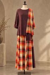 SOFT SKIRT IN TWO FABRICS