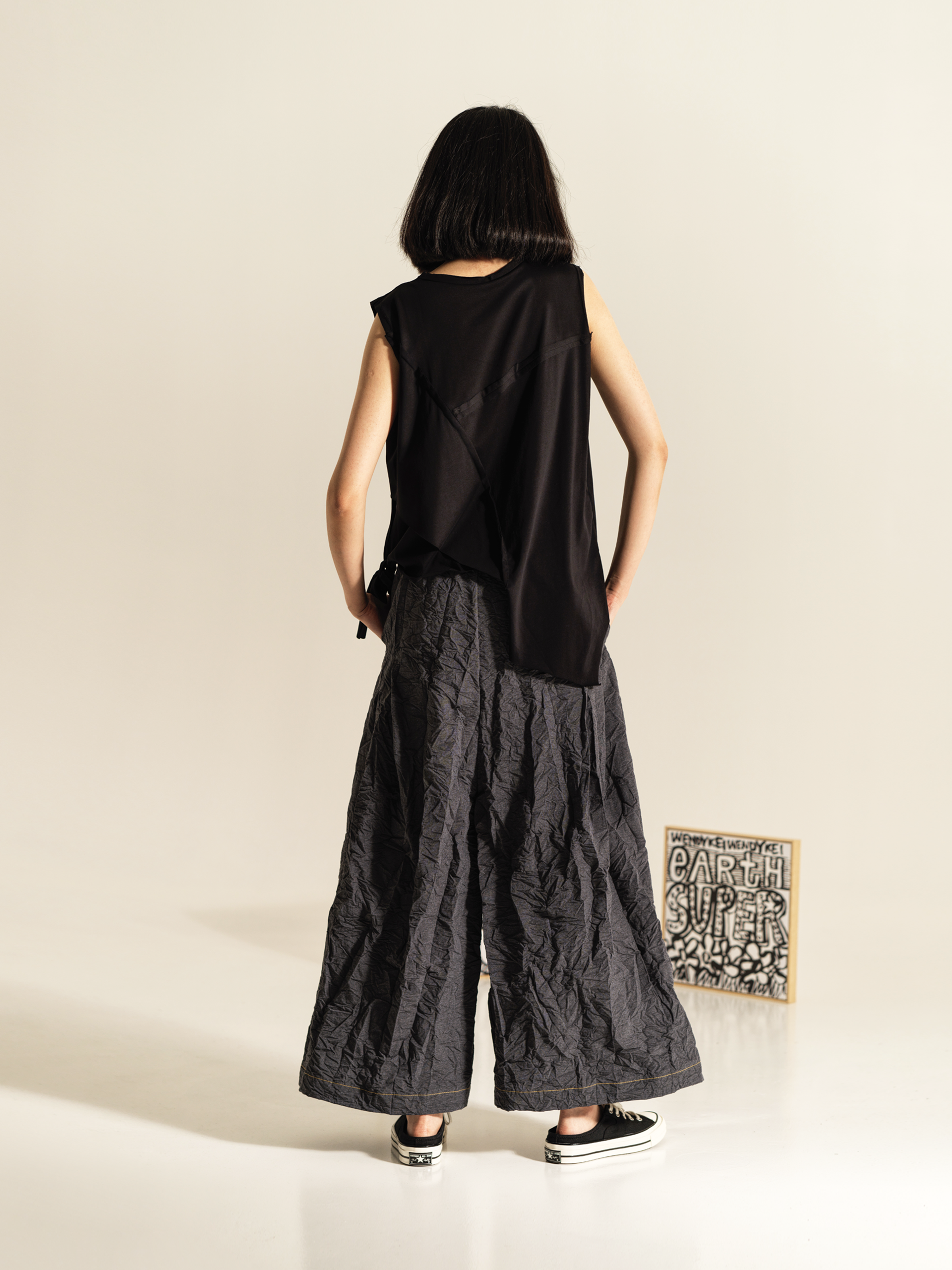 WRINKLED EFFECT PALAZZO PANTS