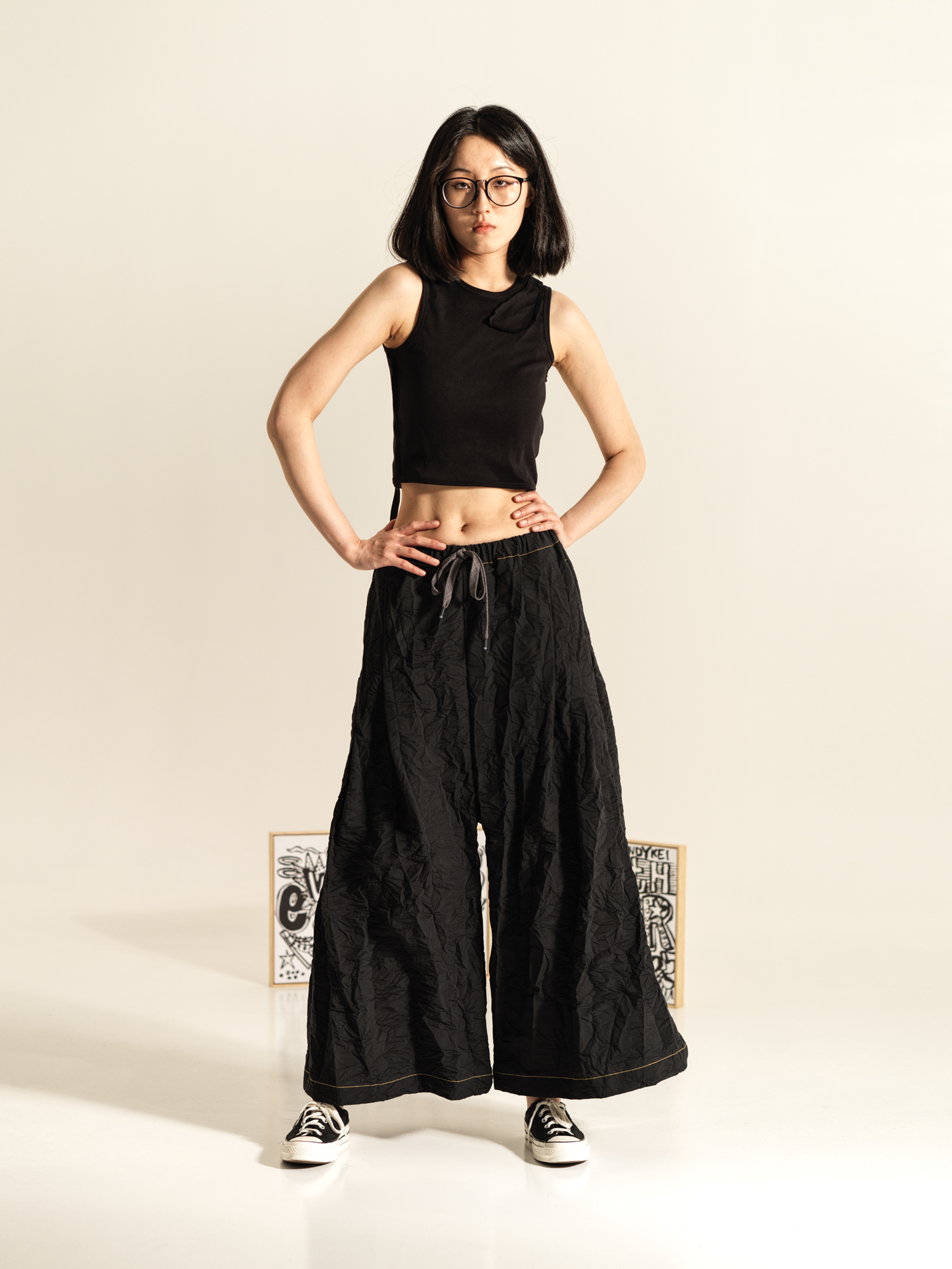 WRINKLED EFFECT PALAZZO PANTS