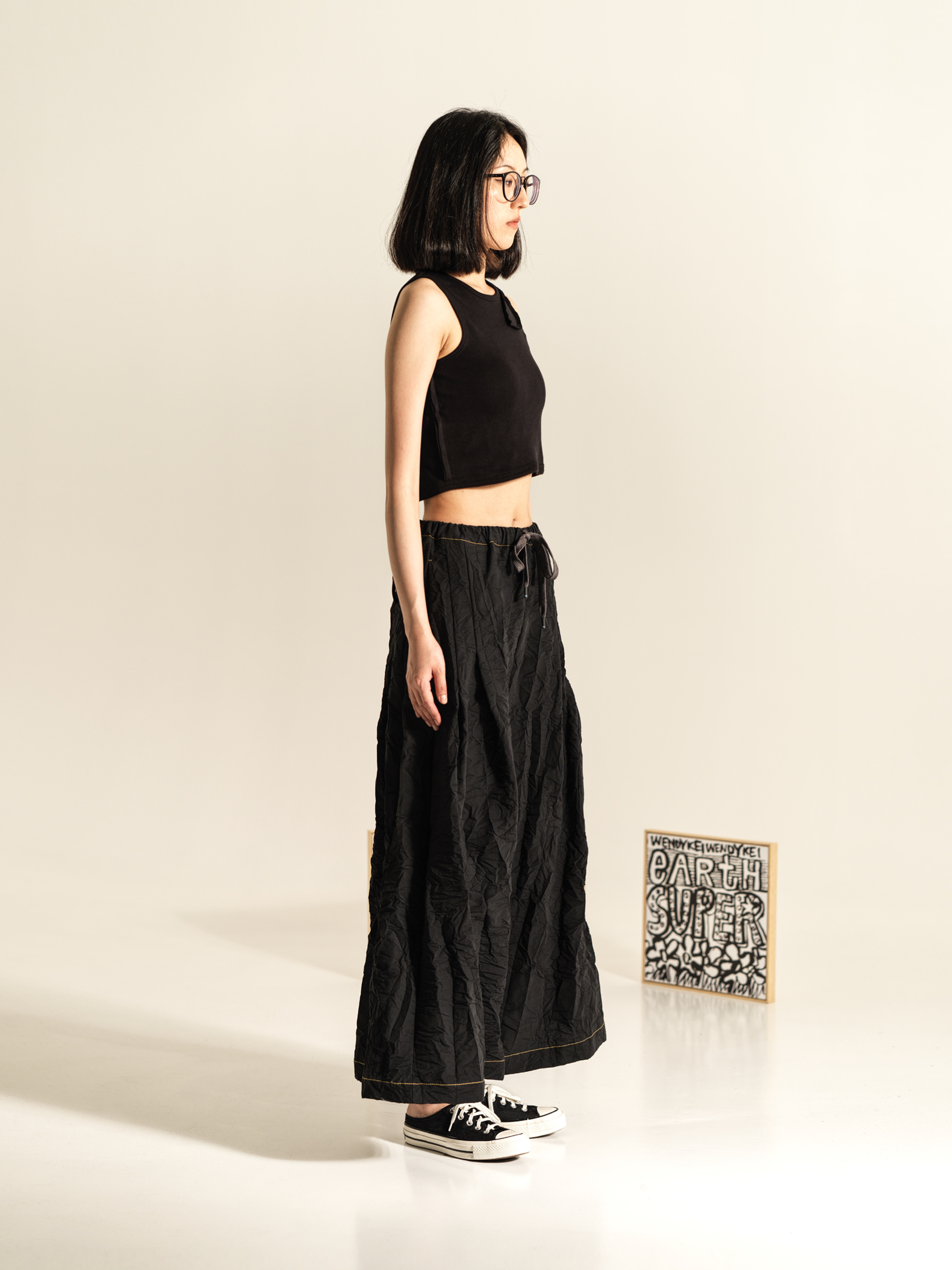 WRINKLED EFFECT PALAZZO PANTS