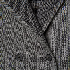 DOUBLE BREASTED COAT IN WOOL MIXED HERRINGBONE FABRIC