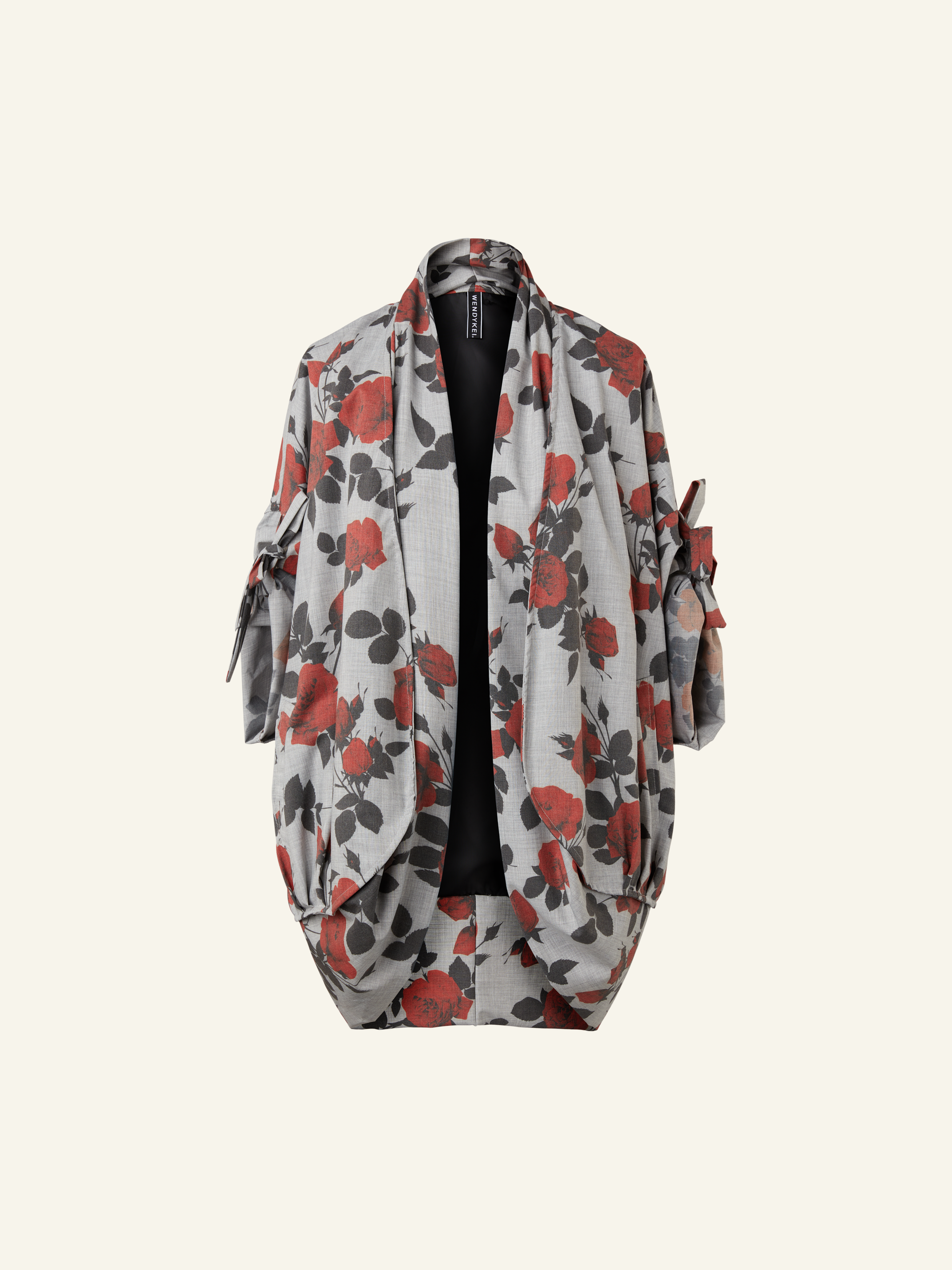 FLORAL PATTERN ROUNDED CARDIGAN