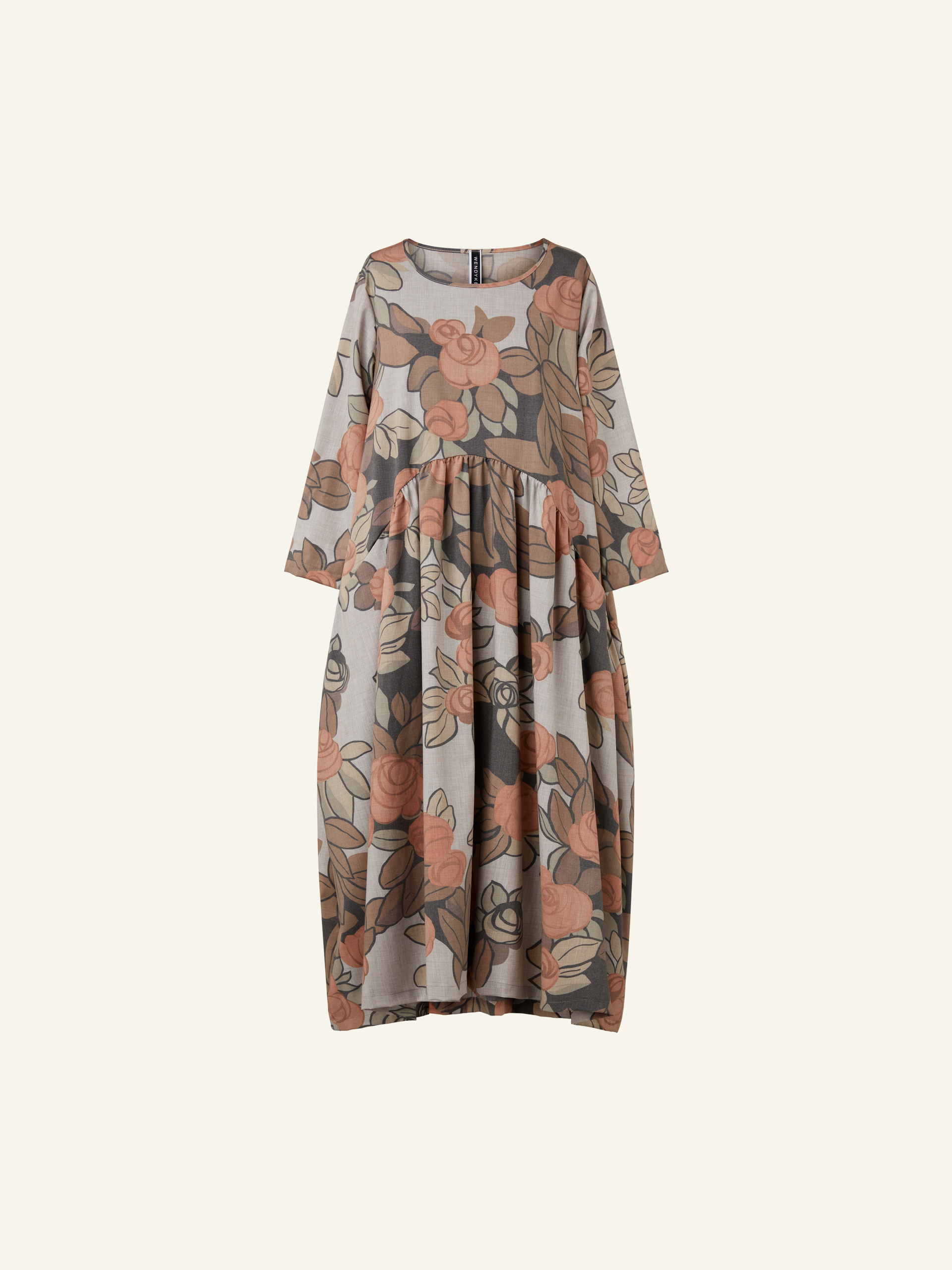 VISCOSE BLEND DRESS WITH FLOWER PATTERN