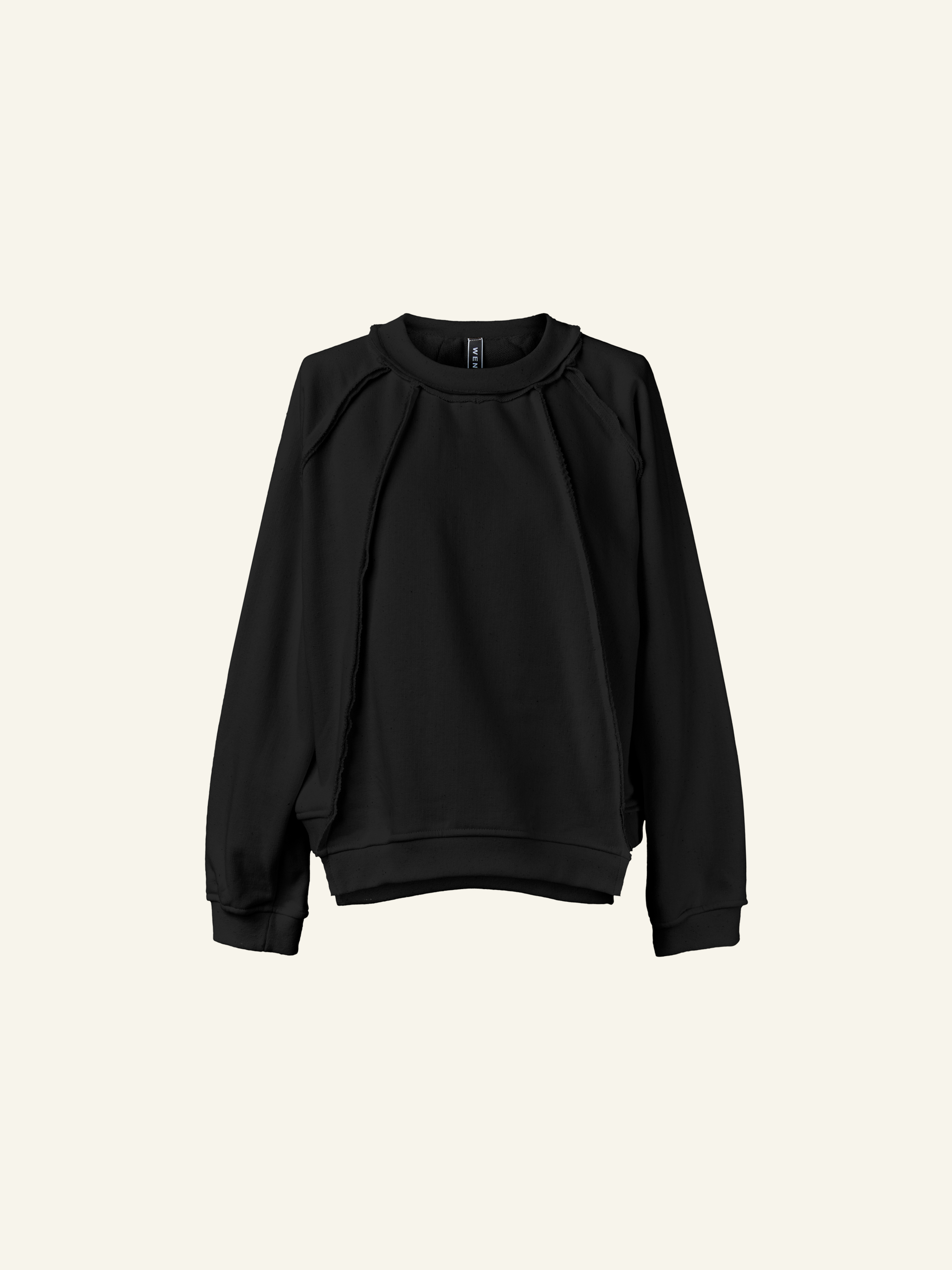 ECRU' SWEATSHIRT WITH SEAMS