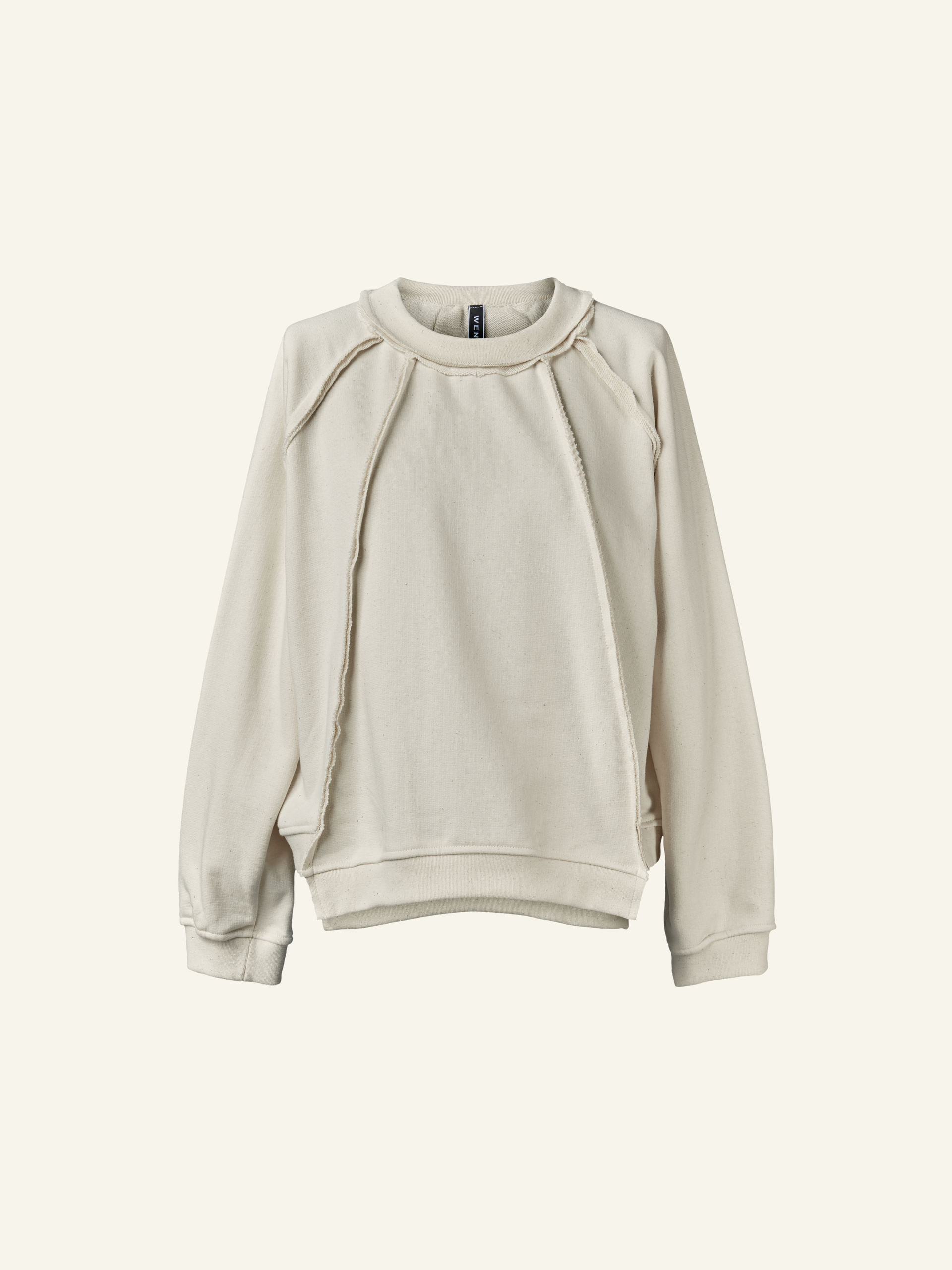 ECRU' SWEATSHIRT WITH SEAMS