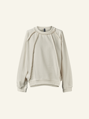 ECRU' SWEATSHIRT WITH SEAMS